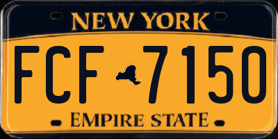 NY license plate FCF7150