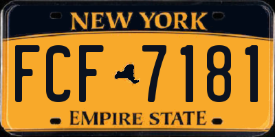NY license plate FCF7181