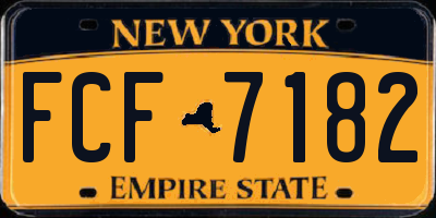 NY license plate FCF7182
