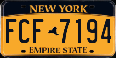 NY license plate FCF7194