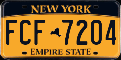 NY license plate FCF7204