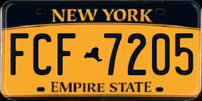 NY license plate FCF7205