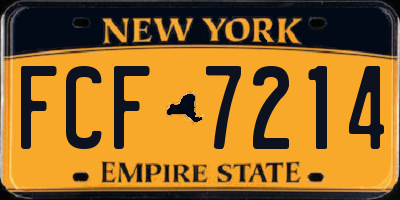 NY license plate FCF7214