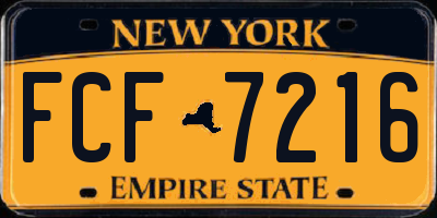 NY license plate FCF7216