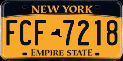 NY license plate FCF7218
