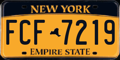 NY license plate FCF7219