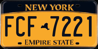 NY license plate FCF7221