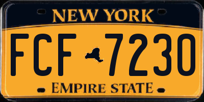 NY license plate FCF7230