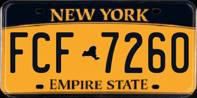 NY license plate FCF7260
