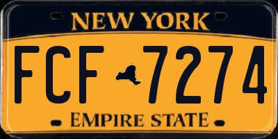 NY license plate FCF7274