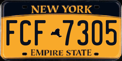 NY license plate FCF7305