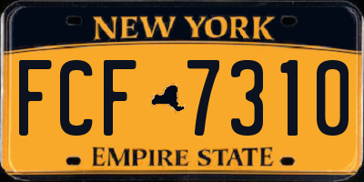 NY license plate FCF7310