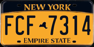 NY license plate FCF7314
