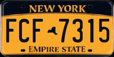 NY license plate FCF7315