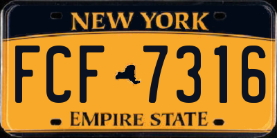 NY license plate FCF7316