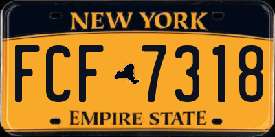 NY license plate FCF7318
