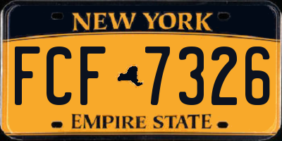 NY license plate FCF7326