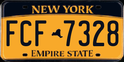 NY license plate FCF7328