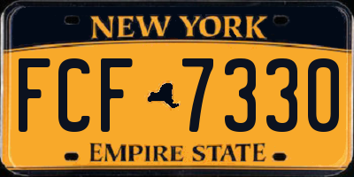NY license plate FCF7330