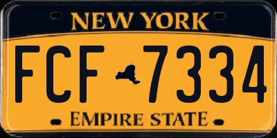 NY license plate FCF7334