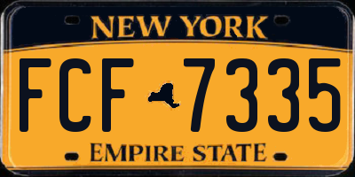 NY license plate FCF7335