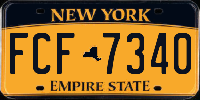 NY license plate FCF7340