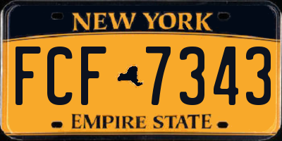 NY license plate FCF7343