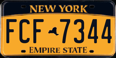 NY license plate FCF7344