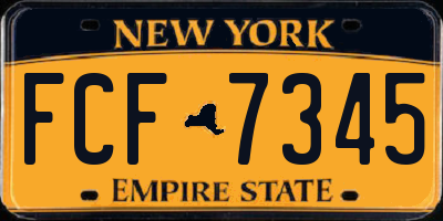 NY license plate FCF7345