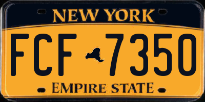 NY license plate FCF7350