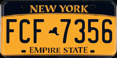 NY license plate FCF7356