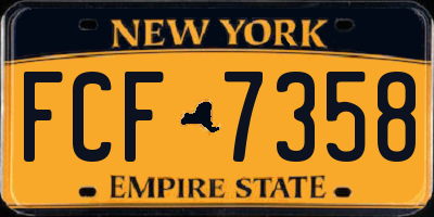 NY license plate FCF7358