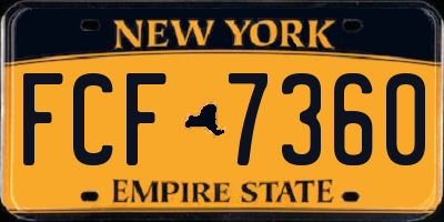 NY license plate FCF7360