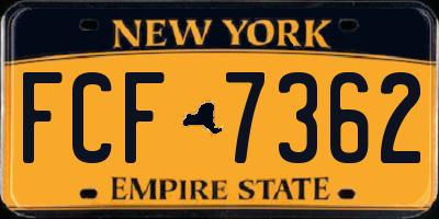 NY license plate FCF7362