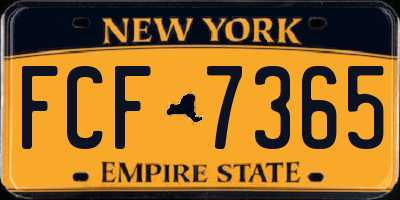NY license plate FCF7365