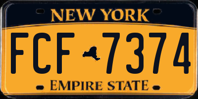 NY license plate FCF7374