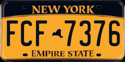 NY license plate FCF7376
