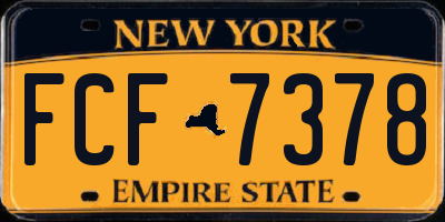 NY license plate FCF7378