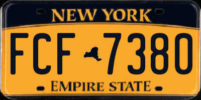 NY license plate FCF7380