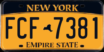 NY license plate FCF7381