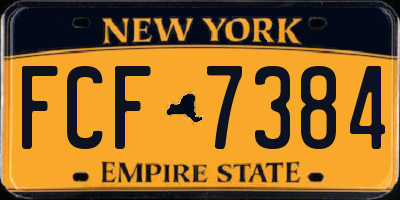 NY license plate FCF7384