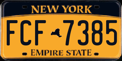 NY license plate FCF7385