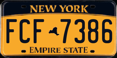 NY license plate FCF7386