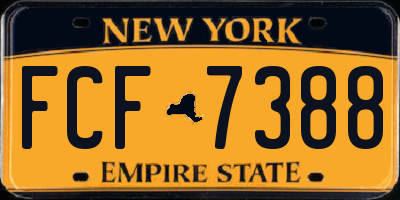 NY license plate FCF7388