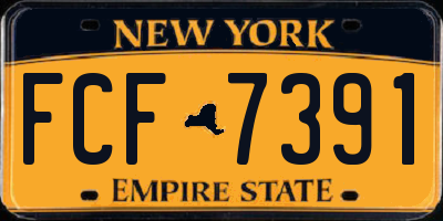 NY license plate FCF7391