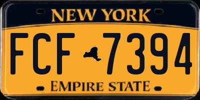 NY license plate FCF7394