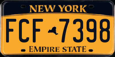 NY license plate FCF7398
