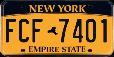NY license plate FCF7401