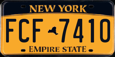 NY license plate FCF7410