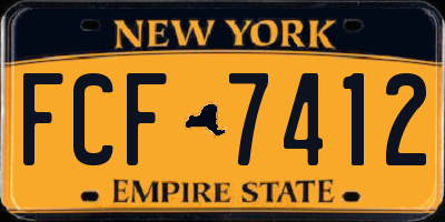 NY license plate FCF7412